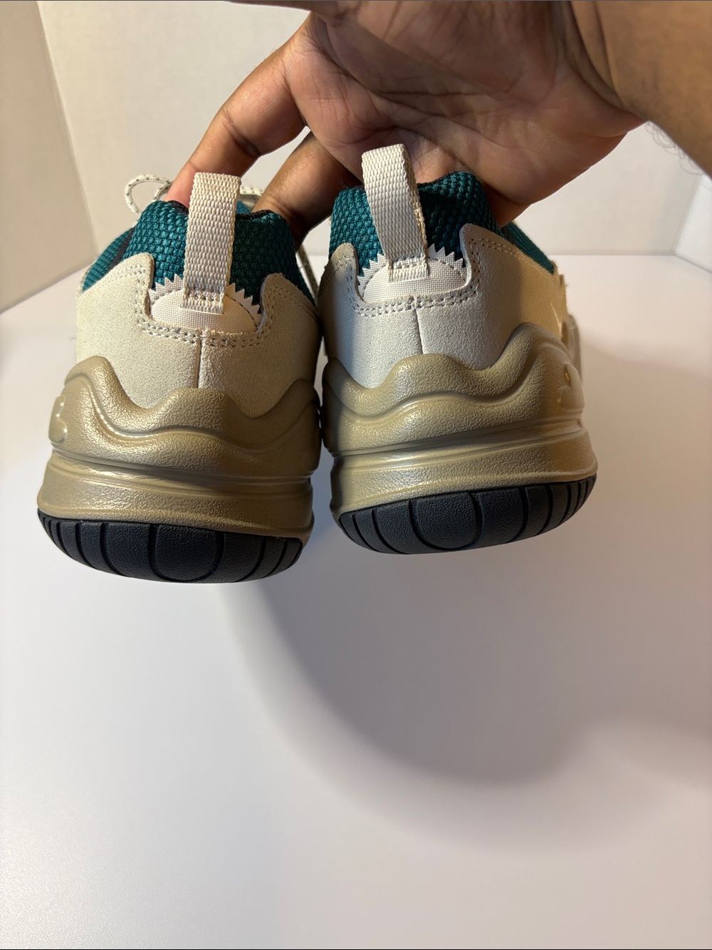 Size- 11.5 Nike Teal and Beige Chunky Lace-Up Sneakers - Picture 9 of 10